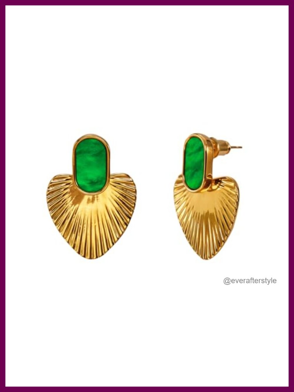 24K Gold-Plated Heart Drop Earrings Enamel Statement Dangle for Women